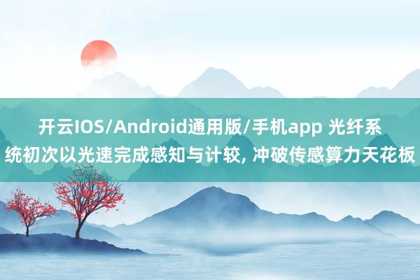 开云IOS/Android通用版/手机app 光纤系统初次以光速完成感知与计较, 冲破传感算力天花板