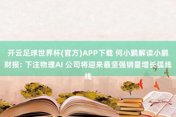 开云足球世界杯(官方)APP下载 何小鹏解读小鹏财报: 下注物理AI 公司将迎来最坚强销量增长弧线