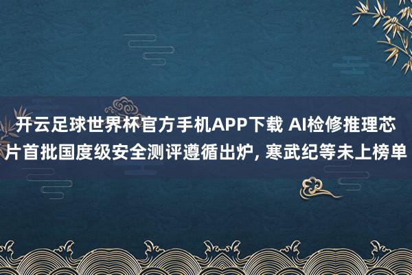 开云足球世界杯官方手机APP下载 AI检修推理芯片首批国度级安全测评遵循出炉, 寒武纪等未上榜单