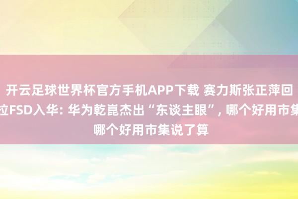 开云足球世界杯官方手机APP下载 赛力斯张正萍回复特斯拉FSD入华: 华为乾崑杰出“东谈主眼”, 哪个好用市集说了算