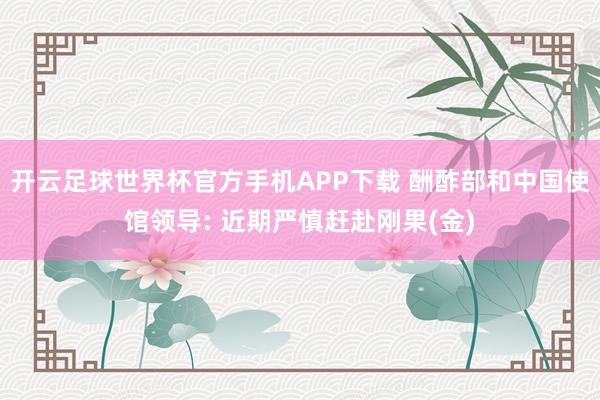 开云足球世界杯官方手机APP下载 酬酢部和中国使馆领导: 近期严慎赶赴刚果(金)