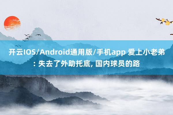 开云IOS/Android通用版/手机app 爱上小老弟: 失去了外助托底, 国内球员的路