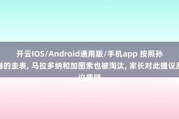 开云IOS/Android通用版/手机app 按照孙继海的圭表, 马拉多纳和加图索也被淘汰, 家长对此提议质疑