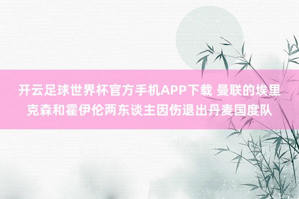 开云足球世界杯官方手机APP下载 曼联的埃里克森和霍伊伦两东谈主因伤退出丹麦国度队