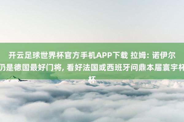 开云足球世界杯官方手机APP下载 拉姆: 诺伊尔仍是德国最好门将, 看好法国或西班牙问鼎本届寰宇杯
