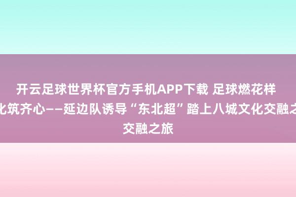 开云足球世界杯官方手机APP下载 足球燃花样 文化筑齐心——延边队诱导“东北超”踏上八城文化交融之旅