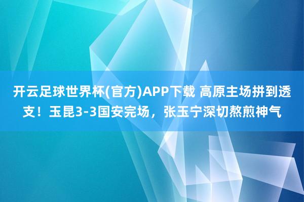 开云足球世界杯(官方)APP下载 高原主场拼到透支！玉昆3-3国安完场，<a href=