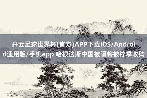 开云足球世界杯(官方)APP下载IOS/Android通用版/手机app 哈根达斯中国被曝将被柠季收购