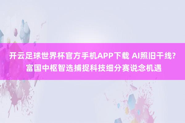 开云足球世界杯官方手机APP下载 AI照旧干线? 富国中枢智选捕捉科技细分赛说念机遇