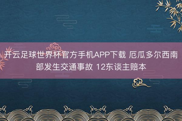 开云足球世界杯官方手机APP下载 厄瓜多尔西南部发生交通事故 12东谈主赔本