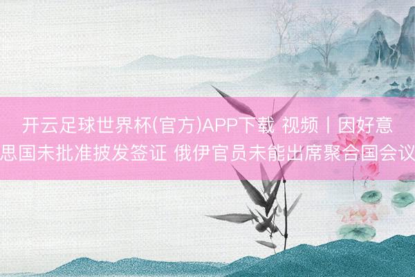 开云足球世界杯(官方)APP下载 视频丨因好意思国未批准披发签证 俄伊官员未能出席聚合国会议