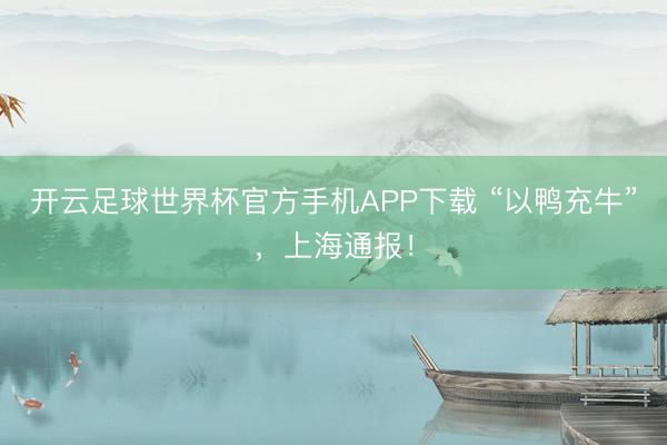 开云足球世界杯官方手机APP下载 “以鸭充牛”，上海通报！