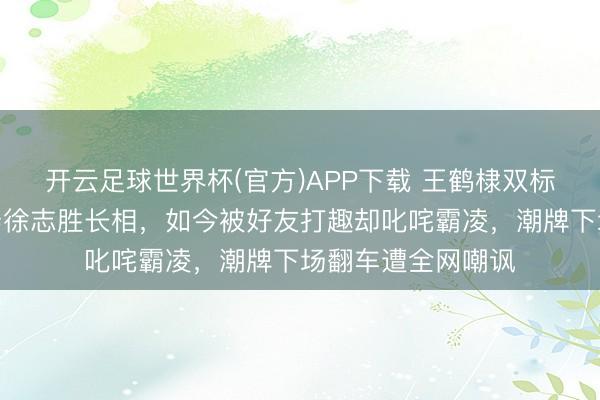 开云足球世界杯(官方)APP下载 王鹤棣双标实锤！曾当众簸弄徐志胜长相，如今被好友打趣却叱咤霸凌，潮牌下场翻车遭全网嘲讽